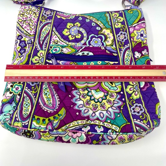 Vera Bradley Purple and Green Paisley Crossbody Bag - Picture 7 of 8